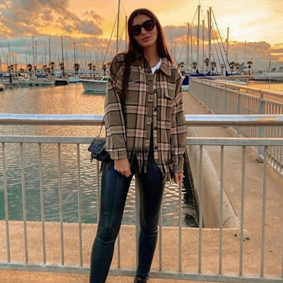 Zara wool blend check overshirt - Picture 5 of 8